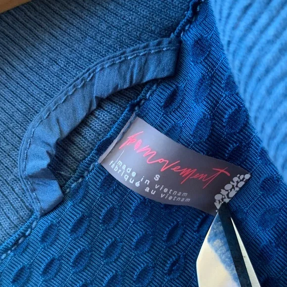 Free People Movement 40 Love Cropped Size Small Blue Checkered Jacket - Picture 7 of 12